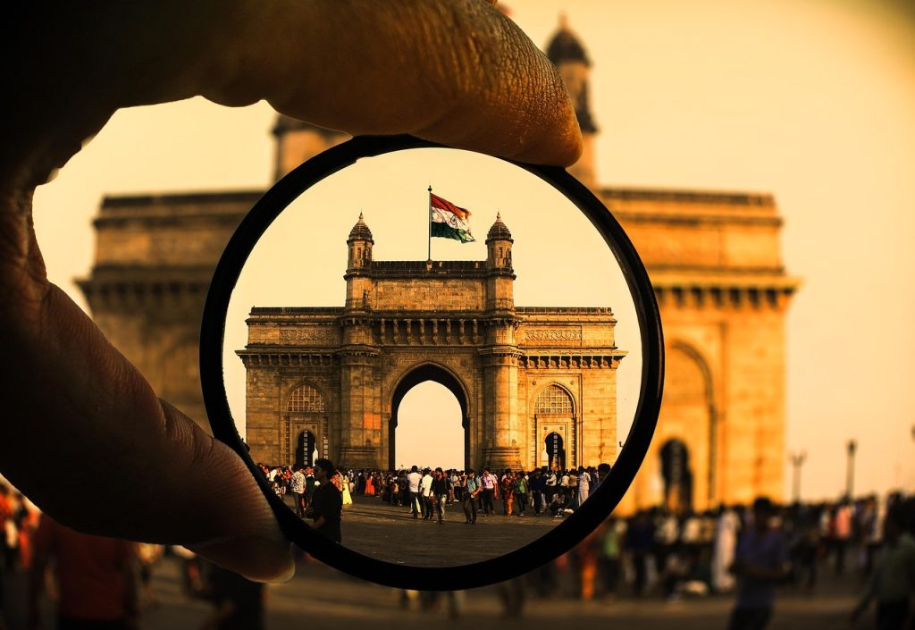 Central india tour for gateway of india making focus image.